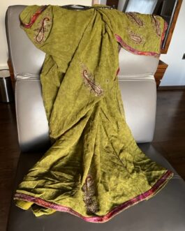 mehendi green georgette saree