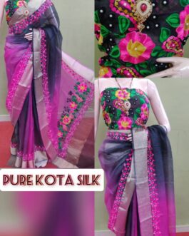 kota saree heavy embroidary blouse