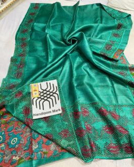 GreenTussar Cutwork Saree