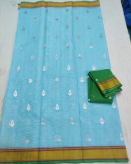 Sky Blue Pure Zari Kota
