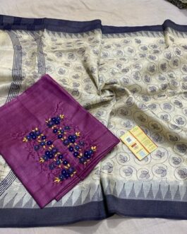 Tussar embroidary Dress