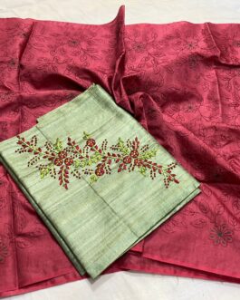 Tussar embroidary Dress