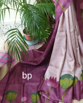 Pichwai Hand Painted Pure Gachi Tussar Silk