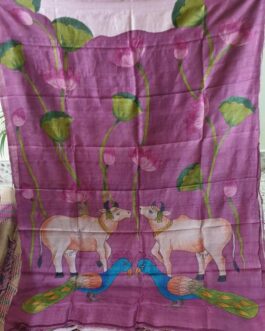 Pichwai Hand Painted Pure Gachi Tussar Silk
